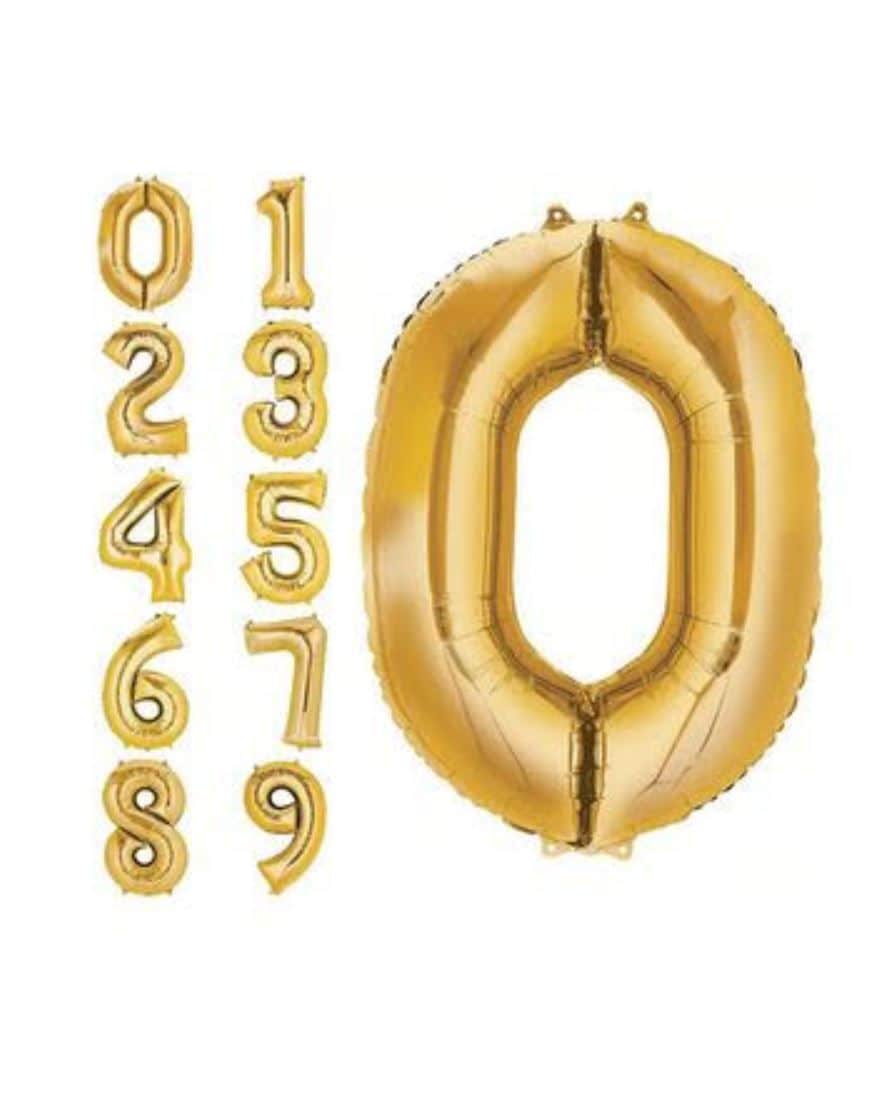 34 inch Mylar Balloon 1st digit 0-4 with weight